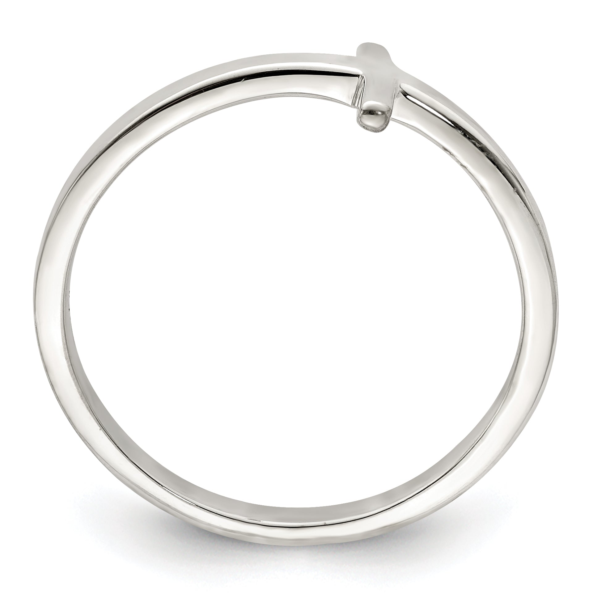 Sterlingsilber Rose Vergoldet Seitlich Kreuz Ring