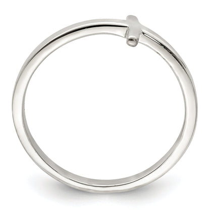 Sterlingsilber Rose Vergoldet Seitlich Kreuz Ring