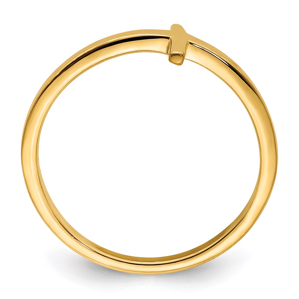 Sterlingsilber Gelb Vergoldet Seitlich Kreuz Ring