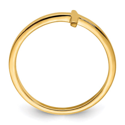 Sterlingsilber Gelb Vergoldet Seitlich Kreuz Ring