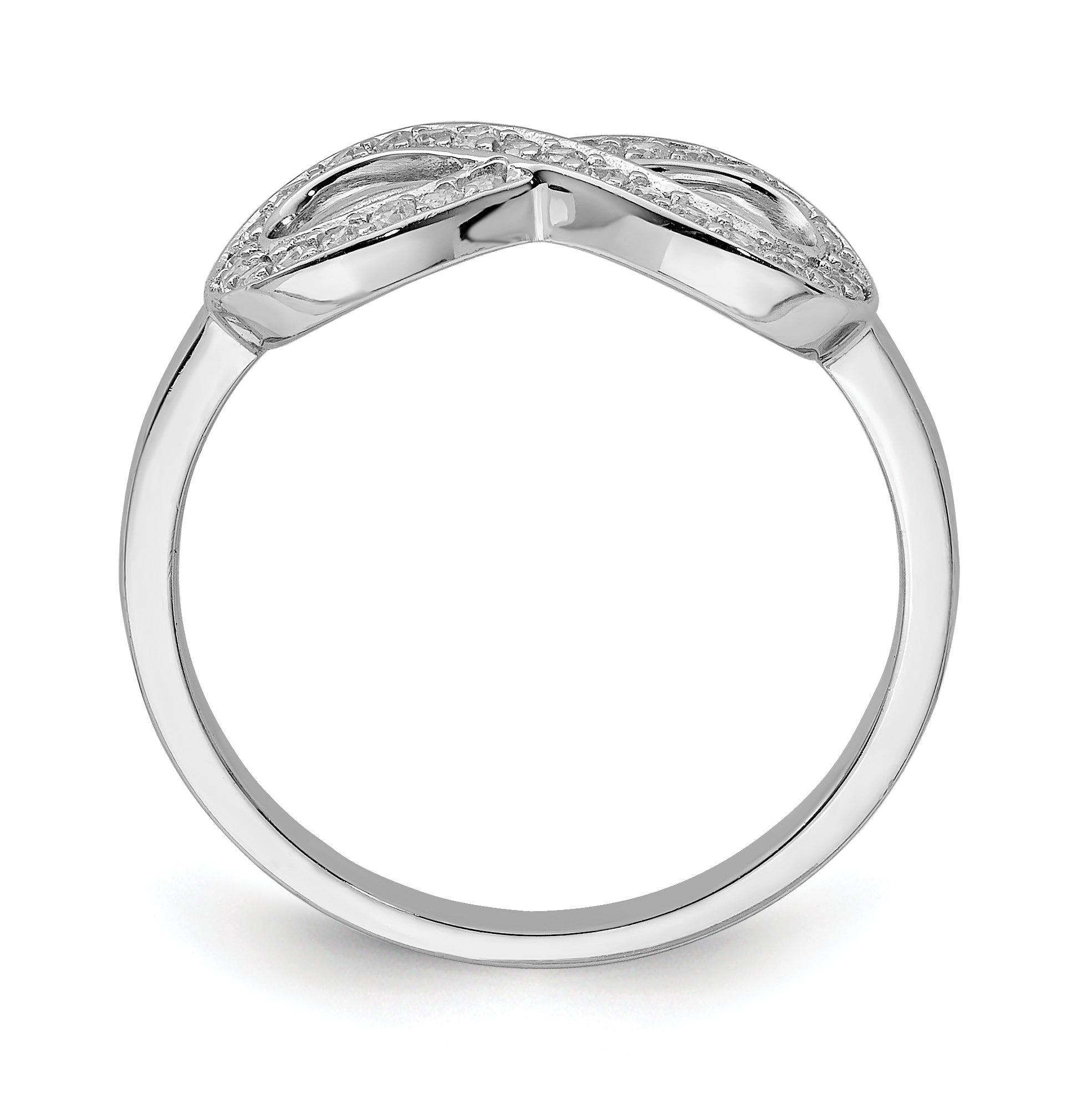 Sterlingsilber Rhodiniert Zirkonia Unendlichkeit Ring