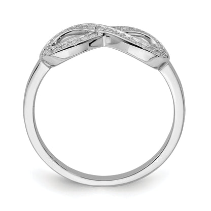 Sterlingsilber Rhodiniert Zirkonia Unendlichkeit Ring