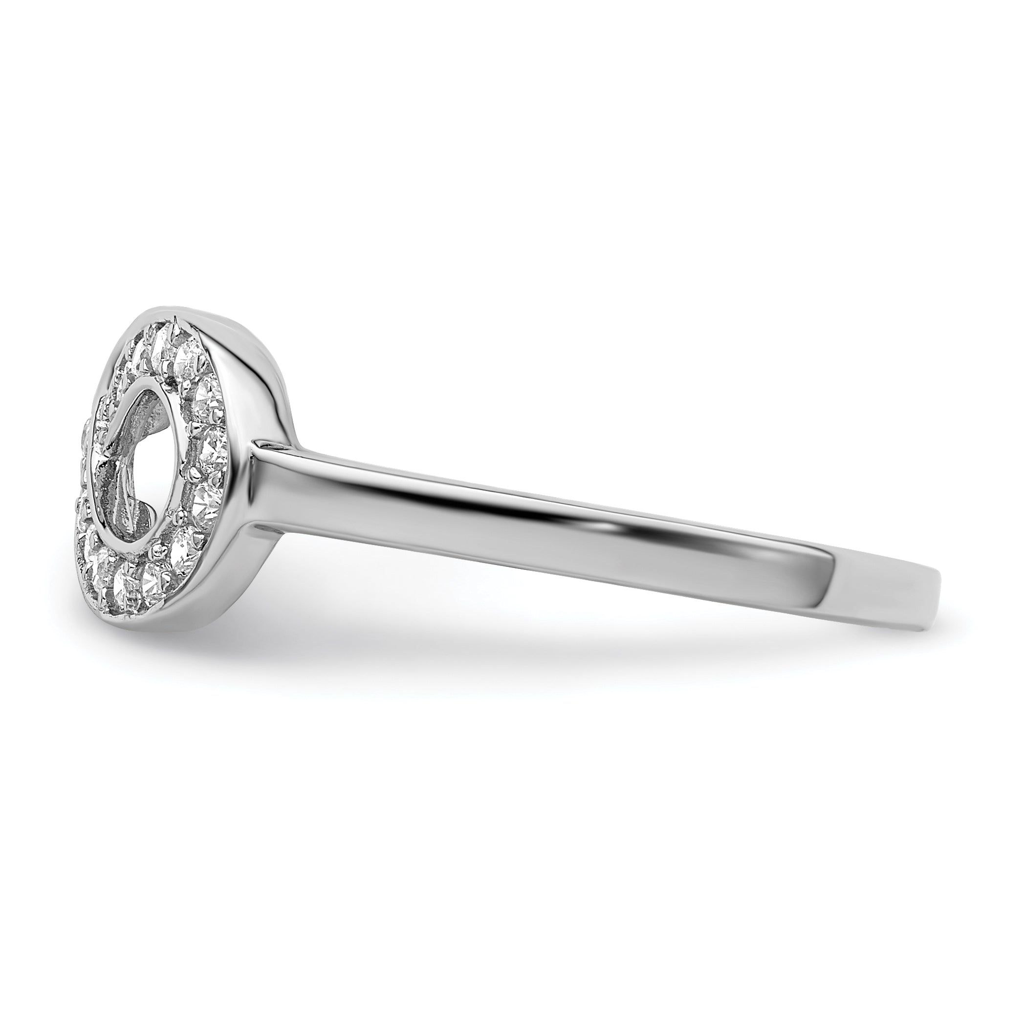 Sterlingsilber Rhodiniert Zirkonia Unendlichkeit Ring