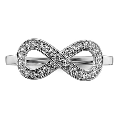Sterlingsilber Rhodiniert Zirkonia Unendlichkeit Ring