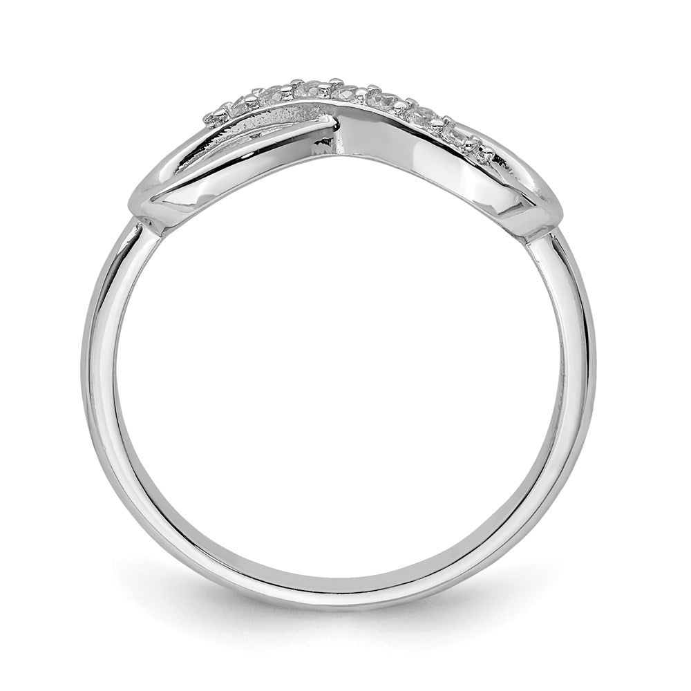 Sterlingsilber Rhodiniert Zirkonia Unendlichkeit Ring