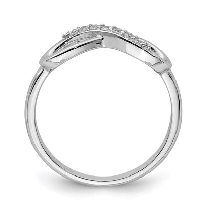 Sterlingsilber Rhodiniert Zirkonia Unendlichkeit Ring