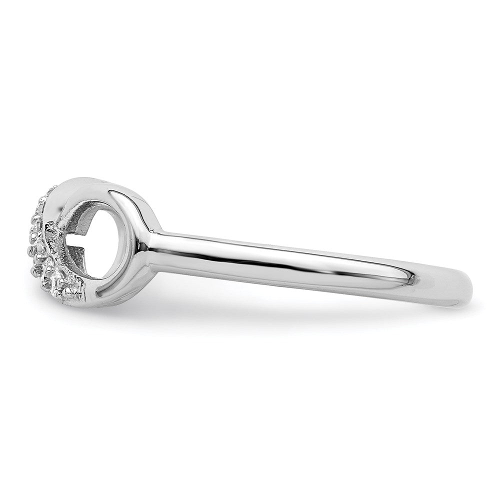Sterlingsilber Rhodiniert Zirkonia Unendlichkeit Ring