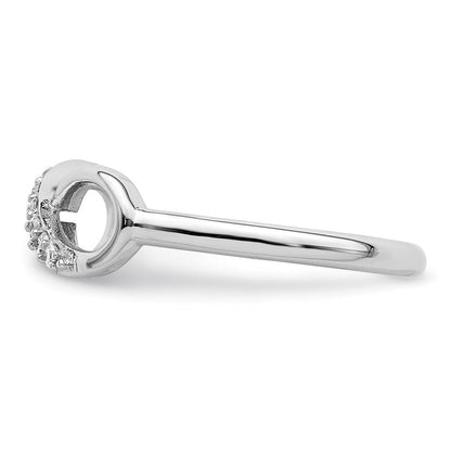 Sterlingsilber Rhodiniert Zirkonia Unendlichkeit Ring