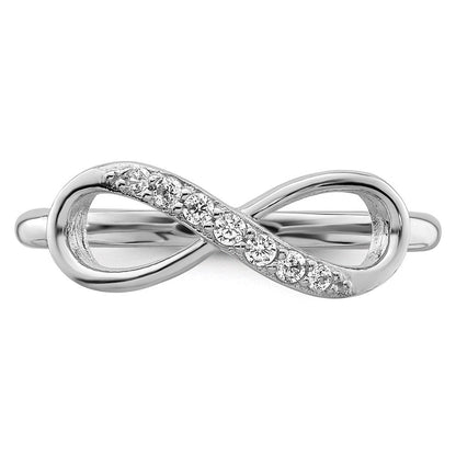 Sterlingsilber Rhodiniert Zirkonia Unendlichkeit Ring