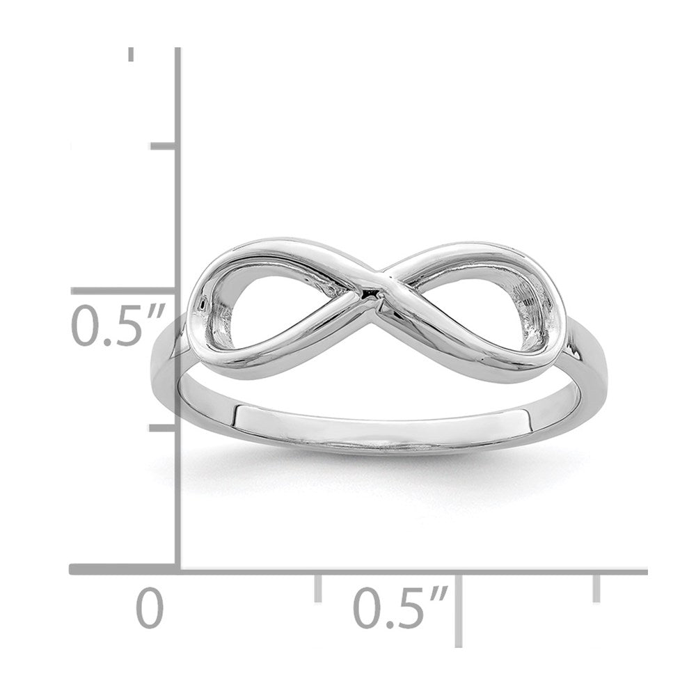 Sterlingsilber Rhodiniert Unendlichkeit Ring