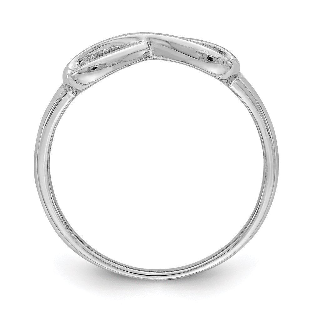 Sterlingsilber Rhodiniert Unendlichkeit Herz Ring