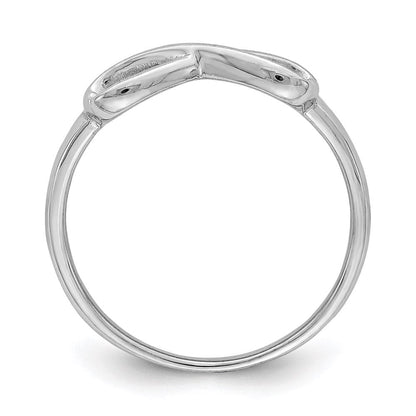 Sterlingsilber Rhodiniert Unendlichkeit Herz Ring