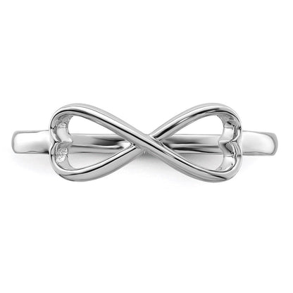 Sterlingsilber Rhodiniert Unendlichkeit Herz Ring
