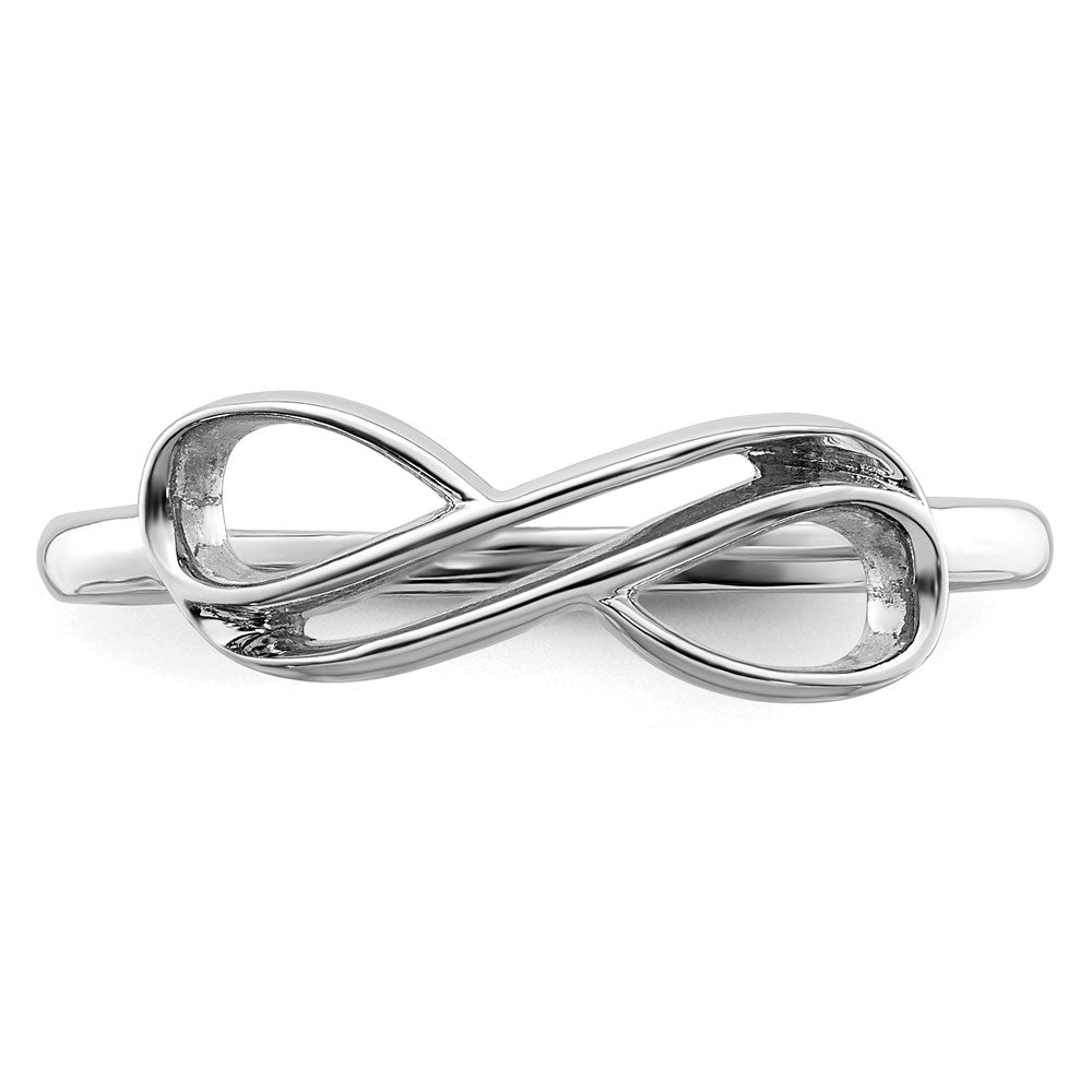 Sterlingsilber Rhodiniert Overlap Unendlichkeit Ring