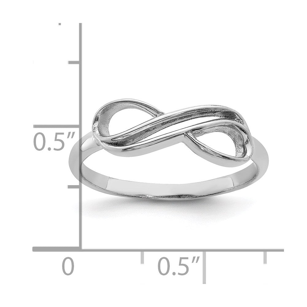 Sterlingsilber Rhodiniert Overlap Unendlichkeit Ring