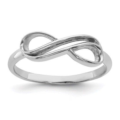 Sterlingsilber Rhodiniert Overlap Unendlichkeit Ring