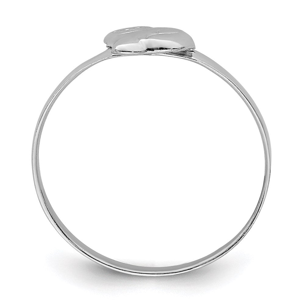 Sterlingsilber Rhodiniert Kind Poliert Kitty Katze Ring (size 4 Nur)
