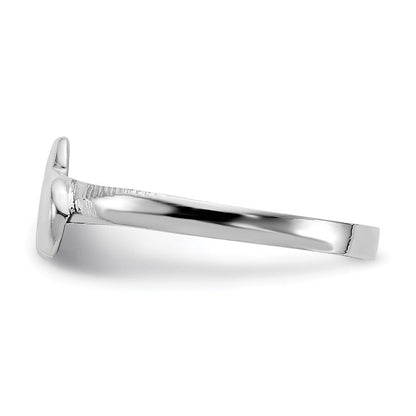 Sterlingsilber Rhodiniert Kind Poliert Kitty Katze Ring (size 4 Nur)