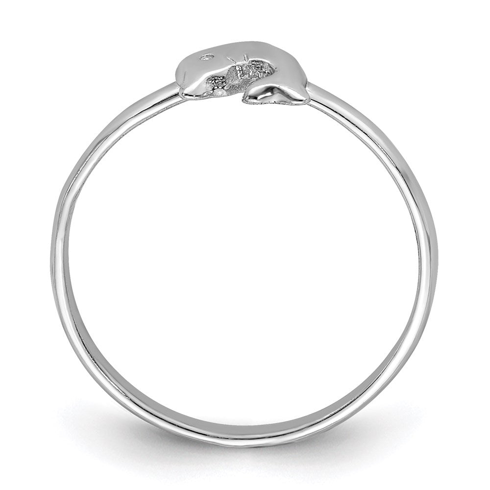 Sterlingsilber Rhodiniert Poliert Delfin Kinder Ring
