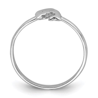 Sterlingsilber Rhodiniert Poliert Delfin Kinder Ring