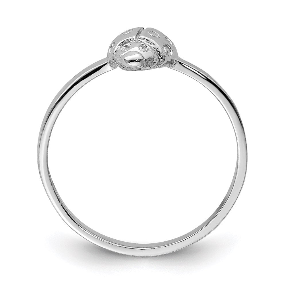 Sterlingsilber Rhodiniert Poliert Marienkäfer Kinder Ring