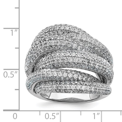 Sterlingsilber Schimmernd Rhodiniert 536 Stein Pavé‚äö Zirkonia Ring