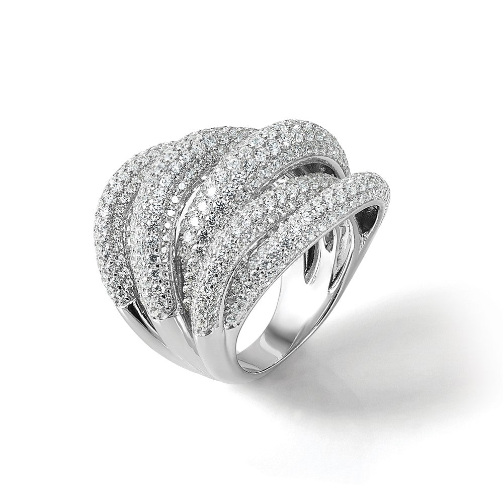Sterlingsilber Schimmernd Rhodiniert 536 Stein Pavé‚äö Zirkonia Ring