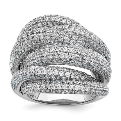 Sterlingsilber Schimmernd Rhodiniert 536 Stein Pavé‚äö Zirkonia Ring