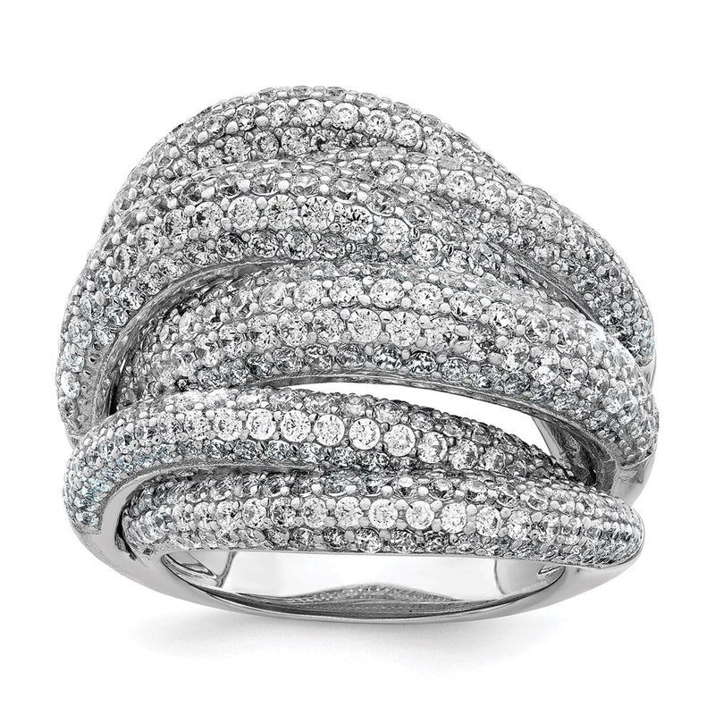 Sterlingsilber Schimmernd Rhodiniert 536 Stein Pavé‚äö Zirkonia Ring