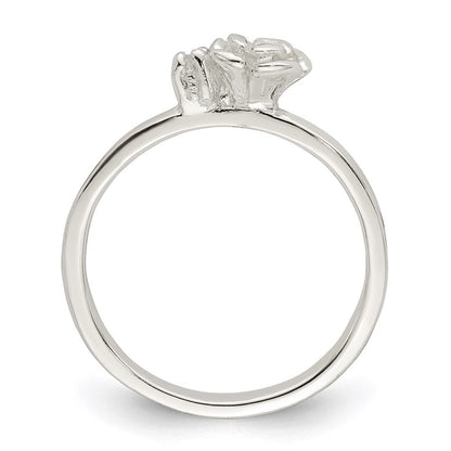 Sterlingsilber Klar Zirkonia Rose Kinder Ring