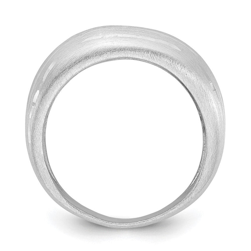 Sterlingsilber Gebürstet/diamantiert Konvex Ring