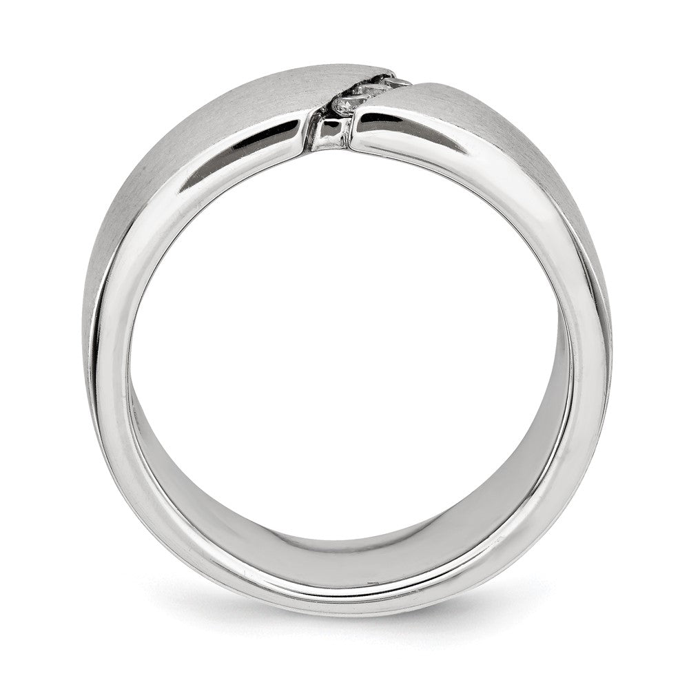 Sterlingsilber Gebürstet Zirkonia Ring