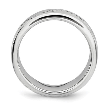 Sterlingsilber Gebürstet und Poliert Zirkonia Ring