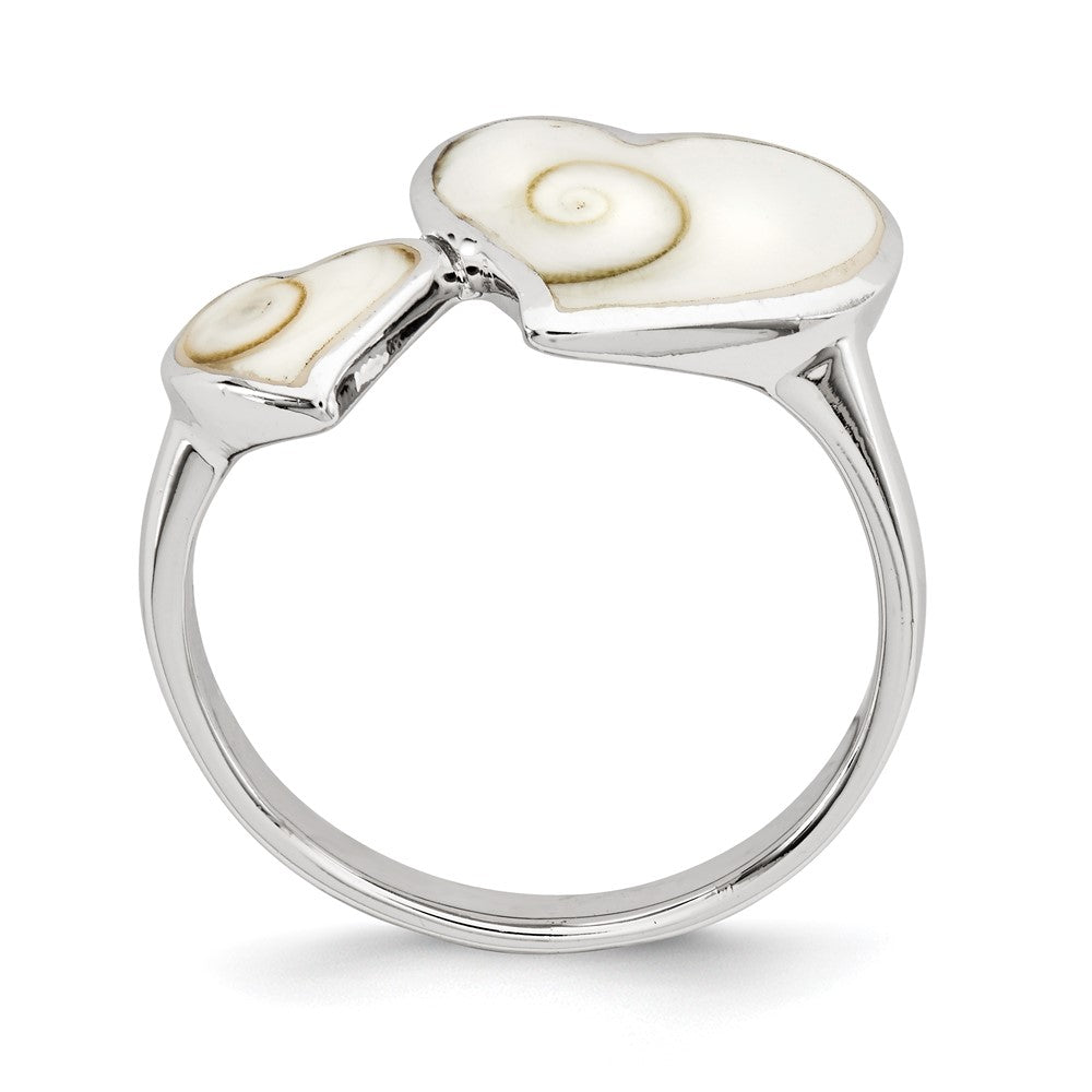 Sterlingsilber Poliert Herzen Shiva Auge Ring (size 6 Nur)