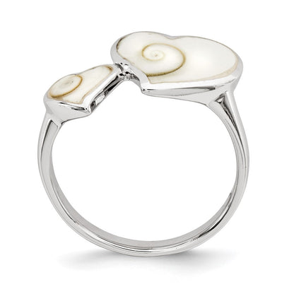 Sterlingsilber Poliert Herzen Shiva Auge Ring (size 6 Nur)
