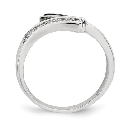 Sterlingsilber Poliert Zirkonia & Rot Glas Stein Ring