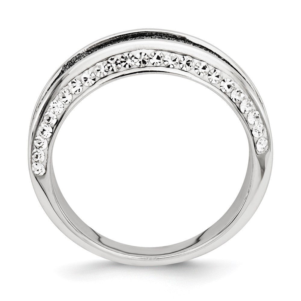 Sterlingsilber Kristall Blau Lasergraviert Glitzer Texture Ring