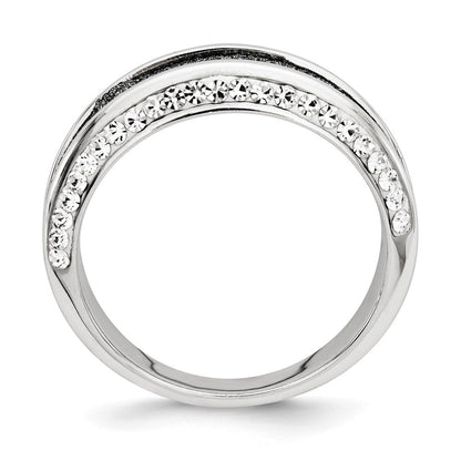 Sterlingsilber Kristall Blau Lasergraviert Glitzer Texture Ring
