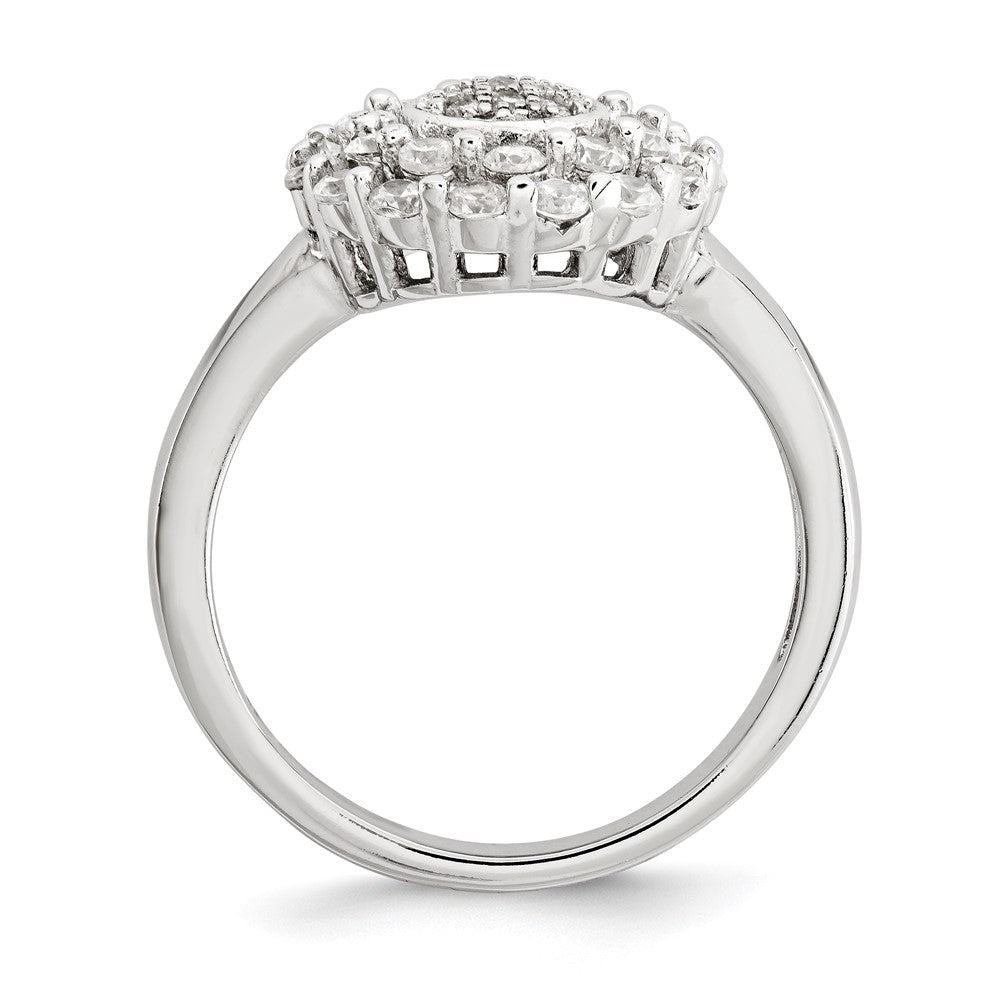 Sterlingsilber Poliert Zirkonia Ring (size 6 Nur)