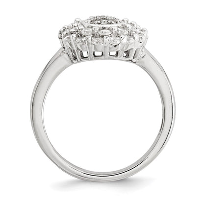 Sterlingsilber Poliert Zirkonia Ring (size 6 Nur)