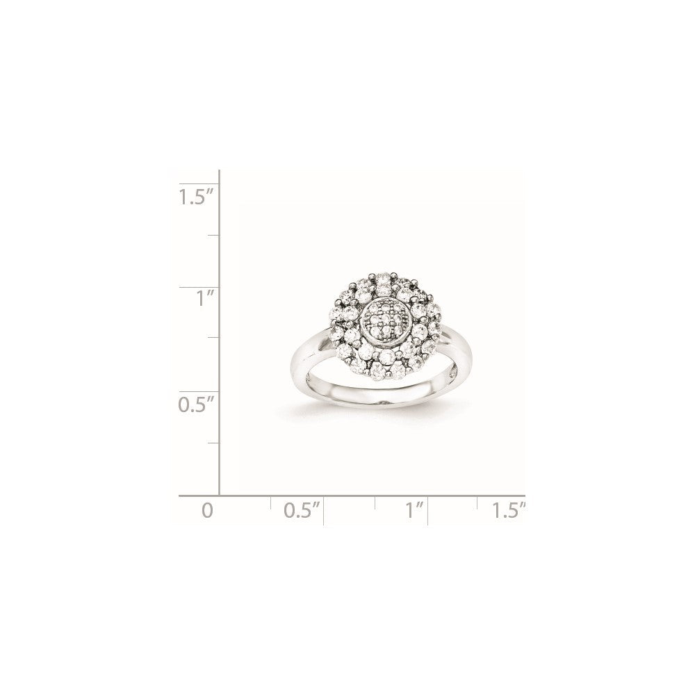 Sterlingsilber Poliert Zirkonia Ring (size 6 Nur)