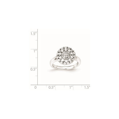 Sterlingsilber Poliert Zirkonia Ring (size 6 Nur)