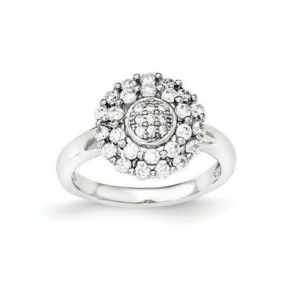 Sterlingsilber Poliert Zirkonia Ring (size 6 Nur)