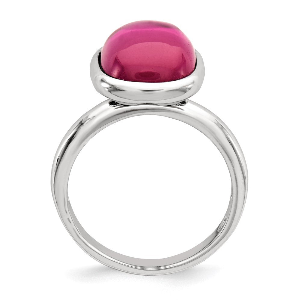 Sterlingsilber Poliert Synthetisch Rot Perle Ring