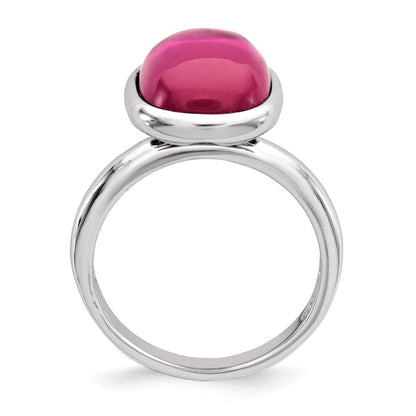 Sterlingsilber Poliert Synthetisch Rot Perle Ring
