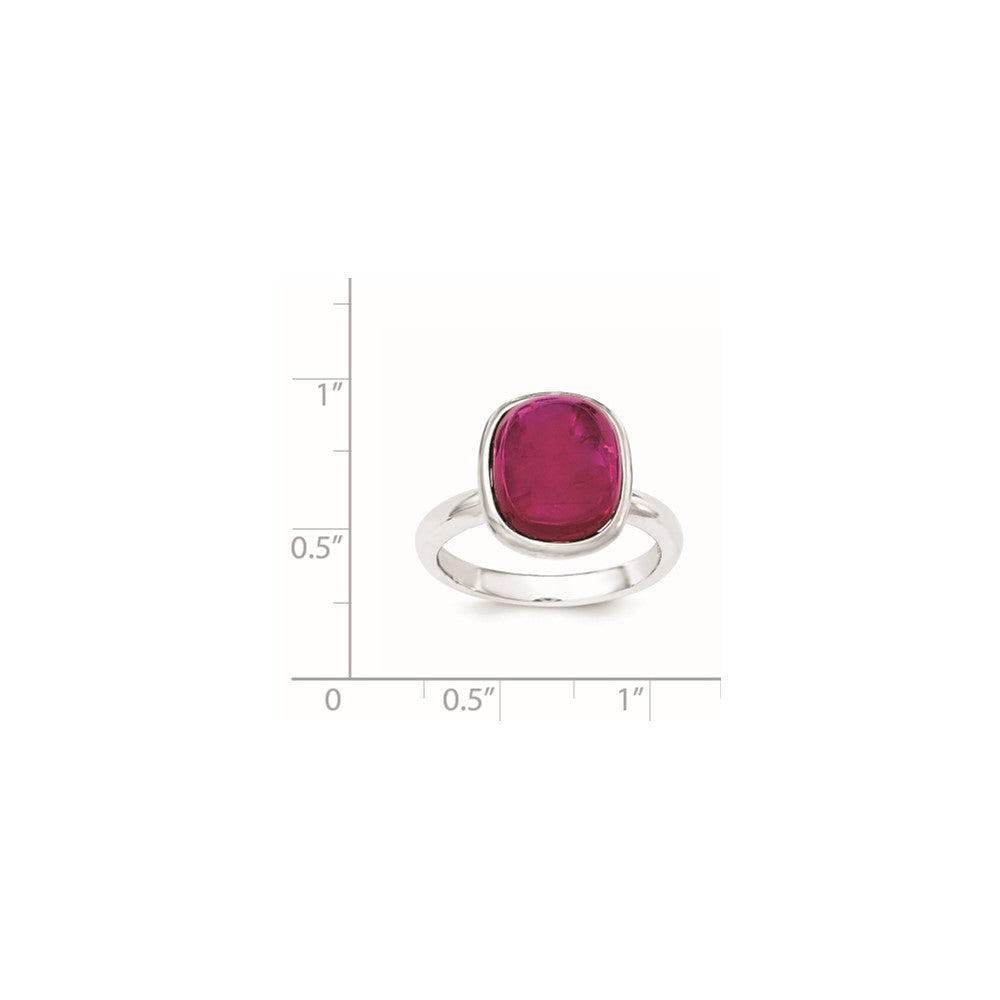 Sterlingsilber Poliert Synthetisch Rot Perle Ring