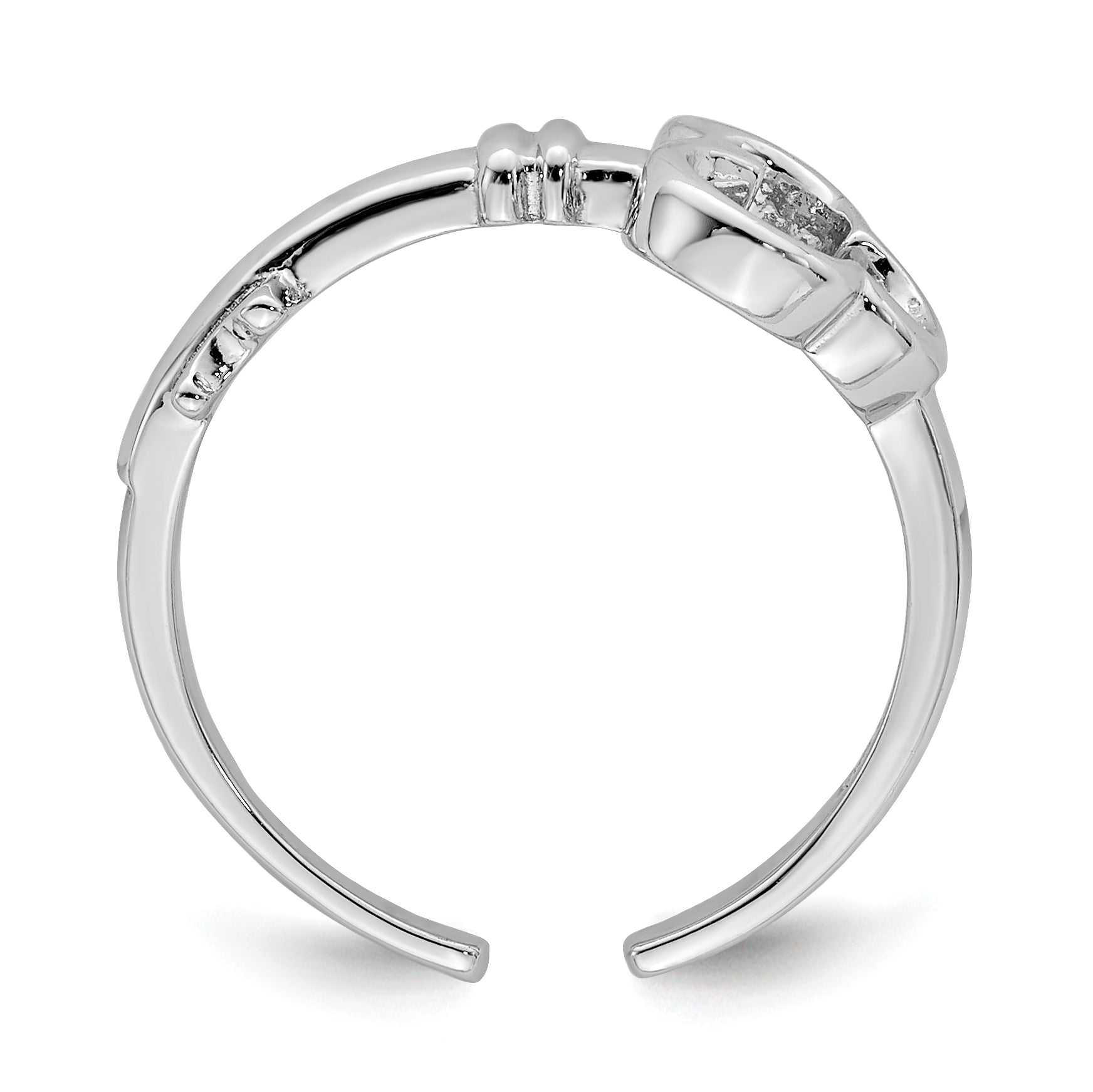 Sterlingsilber Rhodiniert Key Zehenring