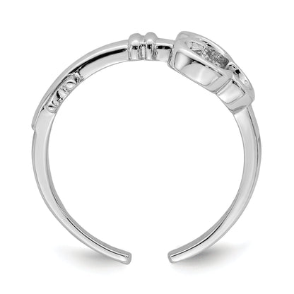 Sterlingsilber Rhodiniert Key Zehenring