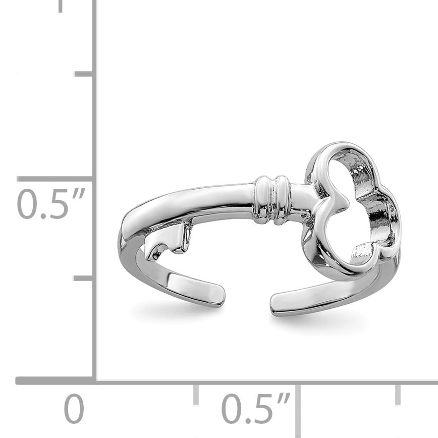 Sterlingsilber Rhodiniert Key Zehenring