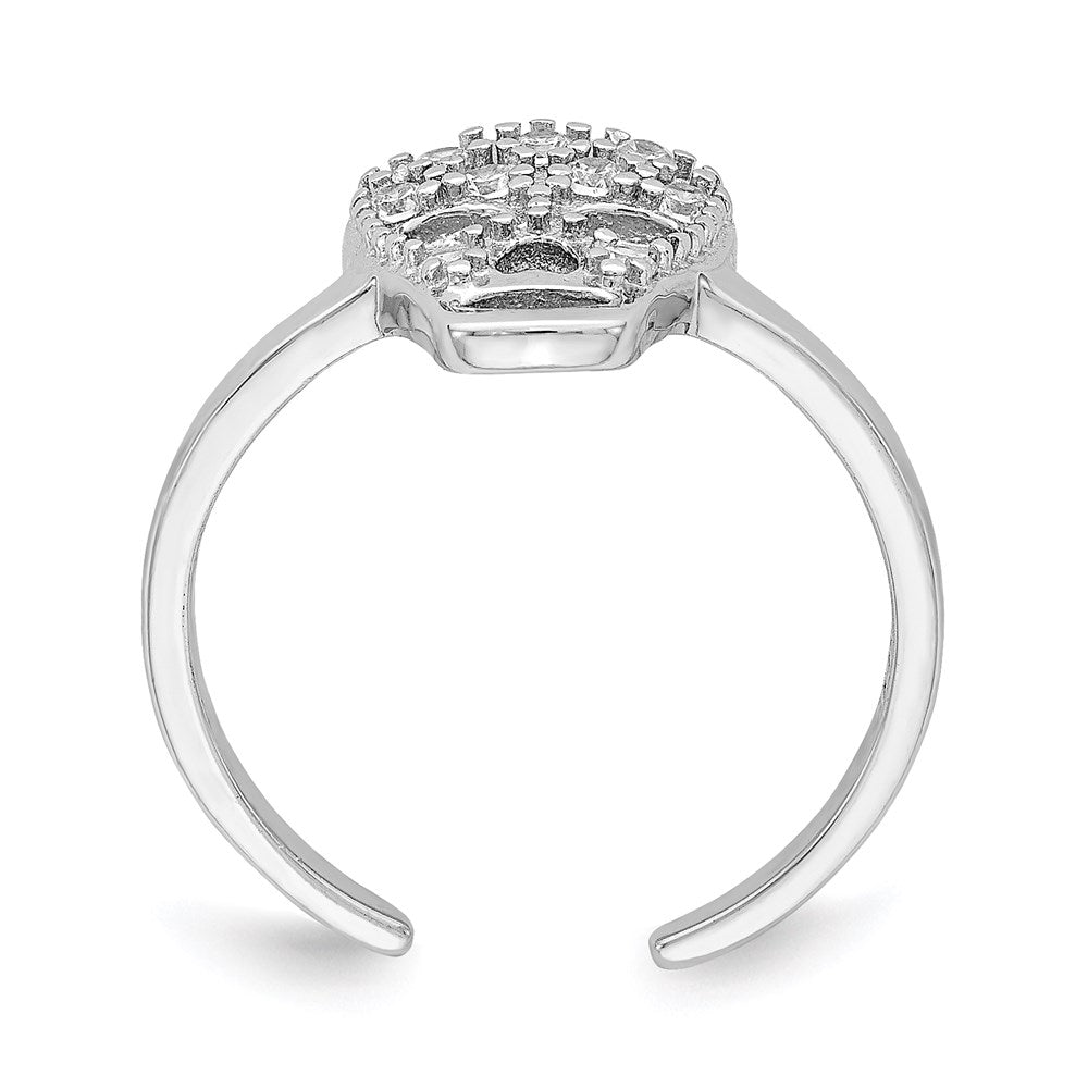 Sterlingsilber Rhodiniert Zirkonia Totenkopf Zehenring